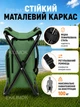Складной туристический стул-рюкзак табурет походный с термоотделением для рыбалки, кемпинга, пикника, дачи и отдыха на природе портативный рыбацкий стульчик компактный табурет для путешествий, охоты, сада и улицы Зеленый - изображение 4