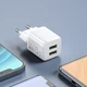 Мережевий зарядний пристрій HOCO N8 Briar dual port charger Type-C cable 12W White - зображення 14