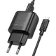 Мережевий зарядний пристрій HOCO C141A Smart dual-port charger Micro USB cable 10.5W Black - зображення 3