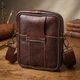 Компактная мужская сумка на пояс из натуральной кожи 21484 Vintage коричневая - изображение 4
