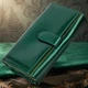 Лакированный женский кошелек с блоком для визиток ST Leather 19424 зеленый - изображение 4