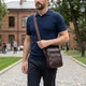 Сумка мужская кожаная 14987 Vintage коричневая - изображение 2