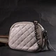 Женская стеганная сумка из мягкой натуральной кожи Vintage 22326 белая - изображение 9