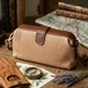 Стильный клатч с интересной защелкой из натуральной кожи Vintage 22423 бежевый - изображение 4