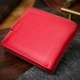 Яркое женское портмоне с блоком для карт из натуральной кожи ST Leather 19471 красное - изображение 4
