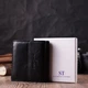 Компактный женский кошелек с монетницей снаружи из натуральной кожи ST Leather 22542 черный - изображение 10