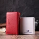 Кожаный удобный женский кошелек в три сложения ST Leather 22490 красный - изображение 10