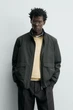 Мужская легкая куртка-бомбер Zara dark khaki L, арт.2949\049\507 - изображение 1
