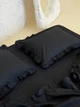Комплект постельного белья с рюшами BLACK (черный, однотонный) Евро 200х220 см - изображение 4