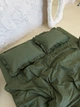Комплект постельного белья с рюшами OLIVE (оливковый, однотонный) Евро 200х220 см - изображение 3