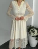 Кружевное платье миди 111850 M Бежевый - изображение 7