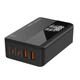 Мережевий зарядний пристрій Ldnio A4809C 2 USB/ 2 Type-C QC PD 100W c дисплеєм black - зображення 1