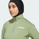 Женская флисовая спортивная кофта Terrex Multi CLIMAWARM Half-Zip Tech adidas KB2211 (XS) зеленый (4068811758264) - изображение 4