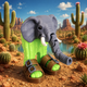 Подвижная Brainrot игрушка Lirli Larila серая с зеленым цветом. - изображение 2