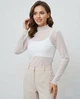 Прозора кофтинка-сітка водолазка з високим коміром Honey Fashion Accessories М/L білий (10-142) - изображение 1