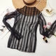 Жіноча прозора кофтинка у вертикальну смужку з високим коміром Honey Fashion Accessories S/М чорний (10-140) - зображення 2
