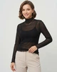 Прозора кофтинка-сітка водолазка з високим коміром Honey Fashion Accessories М/L чорний (10-142) - изображение 1