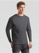Мужская футболка с длинным рукавом Fruit of the Loom Valueweight Long Sleeve 100% хлопок,размер S, Темно-серая меланж - изображение 1