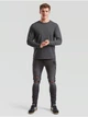 Мужская футболка с длинным рукавом Fruit of the Loom Valueweight Long Sleeve 100% хлопок,размер S, Темно-серая меланж - изображение 5