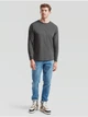Мужская футболка с длинным рукавом Fruit of the Loom Valueweight Long Sleeve 100% хлопок,размер XL, Графит - изображение 5