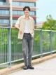 Рубашка хлопковая мужская Uniqlo 773010296 XL Бежевая (1161496350) - изображение 2