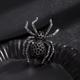 Брошка павук Spider шпилька у вигляді чорного павука з кристалами - зображення 3