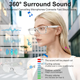 Умные AI-очки Domhong Bluetooth, перевод 164 языков, Open-Ear аудио, микрофон, Hands-Free, UV/Blue Light - изображение 6