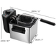 Фритюрница электрическая Sokany WJ-804 1000 Вт 1.5 л с регулировкой температуры Серебристая/Черная - изображение 4