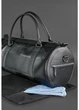 Чоловіча шкіряна дорожня сумка Harper (barrel bag) з натуральної шкіри Krast з ременем чорна 59746 - зображення 5