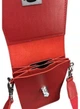 Женская кожаная сумка-чехол для телефона из натуральной кожи краст через плечо с тремя отделениями, красная 60160 - изображение 6