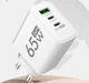 Зарядное устройство для телефона 65W GaN TRG-185 быстрая зарядка USB Type-C и USB-A адаптер питания белый - изображение 1