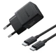 Зарядное устройство Baseus Palm Fast Charger 30W Сетевой адаптер Type-C с быстрой зарядкой QC3.0/PD3.0 и кабелем Type-C to Type-C 60W, Черный - изображение 1