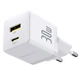 Зарядное устройство Baseus Palm Fast Charger 30W Сетевой адаптер Type-C/USB с быстрой зарядкой PD3.0/QC3.0/SCP/AFC, Белый - изображение 2