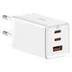Зарядний пристрій Baseus GaN5 Pro 65W Мережевий адаптер 2Type-С/USB зі швидкою зарядкою PD3.0/QC3.0/AFC/SCP/PPS та кабелем Type-C to Type-C 100W, Білий - зображення 5