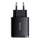 Зарядний пристрій Baseus Compact Quick Charger 30W Мережевий адаптер Type-C/2USB зі швидкою зарядкою QC3.0/PD3.0, Чорний - зображення 3