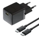 Зарядний пристрій Baseus Palm Fast Charger 20W Мережевий адаптер Type-C зі швидкою зарядкою PD3.0/PD2.0/QC3.0/PPS та кабелем Type-C to Type-C 60W, Чорний - зображення 1