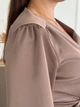 Нарядное атласное платье на запах мокко FashionYouWant L/XL кофейный 43458040 - изображение 3