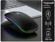 Беспроводная компьютерная мышь Bluetooth + USB 2.4Ghz с RGB-подсветкой, аккумуляторная мышка для ноутбука и компьютера черная - изображение 5