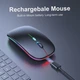Беспроводная компьютерная мышь Bluetooth + USB 2.4Ghz с RGB-подсветкой, аккумуляторная мышка для ноутбука и компьютера черная - изображение 8