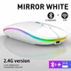 Беспроводная компьютерная мышь Bluetooth с USB-адаптером 2.4 ГГц, RGB-подсветкой, аккумуляторная, белая - изображение 6