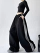 UNISEX базові спортивні штани з полосами по боках \ Чорний 42-46 / BASED 0227450 - зображення 4