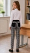 Брюки-лосини для дівчинки з мереживним принтом, розмір 146 - изображение 5