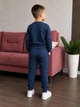Спортивний костюм для хлопчика джемпер і брюки, синій меланж, 116 розмір - изображение 3