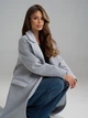 Демисезонное удлиненное прямое классическое миди пальто в елочку ISSA PLUS 15856 M серое (issa2007682851256) - изображение 4