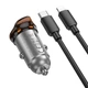 Автомобільний зарядний пристрій HOCO NZ16 Rigorous 30 Вт PD+QC USB Type-C з кабелем Type-C – Lightning 1 м сірий - зображення 6