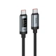 Кабель HOCO Type-C to Type-C Lord digital display charging data cable U148 |1.2m, 5A, 240W| - зображення 1