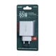 Мережевий зарядний пристрій Remax RP-U125 65 Вт USB-A + USB-C Білий - зображення 2