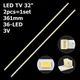 LED підсвітка TV 32" 361mm 36-led T51M320304AI1ET13H YXD-C0002-32 TOT32LB02 4C-LB320T-PF2 2pcs=1set - изображение 1