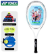 Тенісна ракетка YONEX, тренувальна модель ELITE для початківців, біла та світло-блакитна, з попередньо натягнутими струнами й обмоткою ручки, інструмент для тренувань із тенісу. - зображення 4