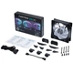 PHANTEKS D30 Building Block Version Anti-Leaf 12cm Case Water Cooling Radiator ARGB Temperature Control Fan (30mm Thick, 7 Blades High Air Pressure, Wireless Cable Connection, Single Package, Black) - зображення 12
